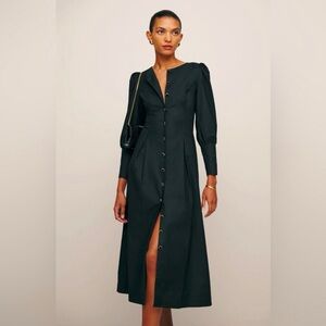 Reformation Black Midi Dress